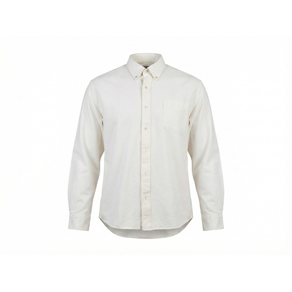 Croft & Barrow Mens XXL Cream Twill Long Sleeve Button Down Shirt Off White